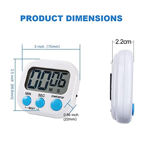 Kitchen Timer, Magnetic Stopwatch Kitchen Timer, Stopwatch&Countdown Clock, Multipurpose Timer, Big Digit Magnetic Clock, Ideal for Cooking, Homework, Fitness - Clear Display, Loud Alarm