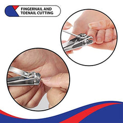 1 Pcs Nail Clipper & 1 PC Toe Nail Clipper for Thick Nails - Heavy Duty Professional Nail Cutters - Small & Large Nail Clippers Set for Men Women Toenail