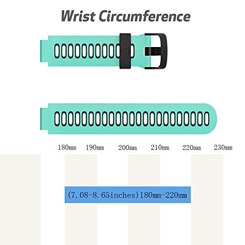 NotoCity Forerunner 735XT/235 Strap Replacement Watch Band Silicone Sports Strap for Garmin Forerunner 235/230/620/630/735XT(mint green, black buckle)