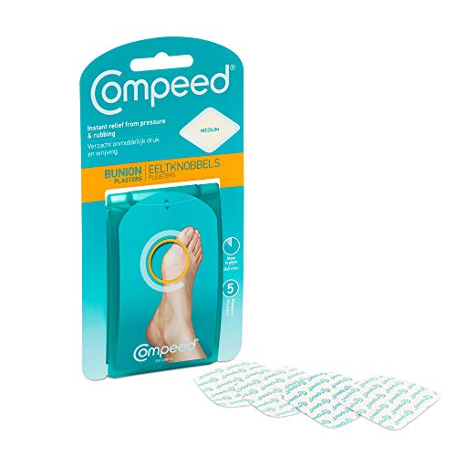 Compeed Bunion Plasters, 5 Hydrocolloid Plasters, Foot Treatment, Effective Protection Against Pressure and Rubbing, Dimensions: 4.7 cm x6.8 cm