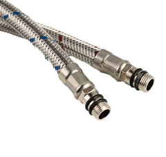 Xcel Home 2 x M10 x1/2 Flexible Tap Connectors (500mm)   10 Lengths   Pair of BSP Kitchen/Basin Monobloc Mixer Flexi Pipe Tails   Braided Stainless Steel