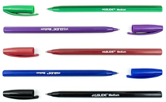 Eziglide Ballpoint Assorted Pen, Pack of 10 Ballpoint Pens, Smooth Writing Action-Medium Point 1.0mm Coloured Pens Multipack - Ball Point Pens Ideal Pens for School, Home or Work Stationery Supplies