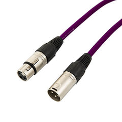 Male to Female XLR Mic Lead/Balanced Microphone/Mic Patch Cable / 7 Colours (1m, Purple)