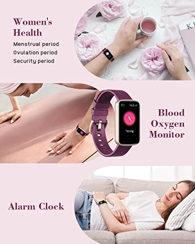 SHANG WING Smart Watches for Women, Fitness Watch Smart Watch Fitness Tracker Ladies with Pedometer Heart Rate Monitor Blood Oxygen Sleep Monitor Activity Tracker Waterproof IP68 for Android iOS