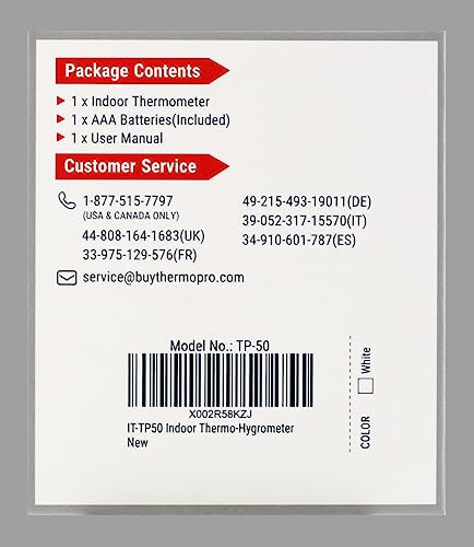 ThermoPro TP50 Digital Thermo-Hygrometer Indoor Room Thermometer with Recording and Climate Indicator for Room, Climate Control Monitor