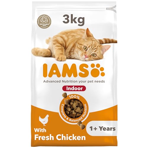 IAMS Indoor Complete Dry Cat Food for Adult and Senior Cats with Chicken 3 kg