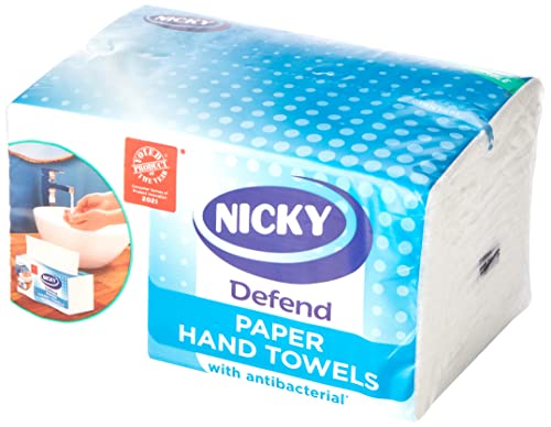 Nicky Defend Hand Paper Towel - 1 Pack With 100 2-ply Paper Hand Towels, Soft And Resistant, 100% Pure Biodegradable Cellulose Paper