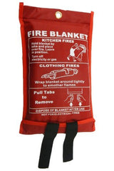 Fire Blanket Large - Quick Unfolding & Easy to Use with Loops 1m x 1m IDEAL FOR KITCHEN OFFICE HOME GARAGE CARAVAN Easy to Use