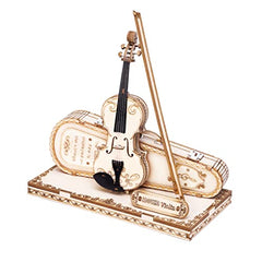 ROKR 3D Wooden Puzzles Violin Capriccio Craft Model Kits for Adults to Build Musical Instruments Birthday Gift for Family and Friends 62 Pieces, Violin Capriccio