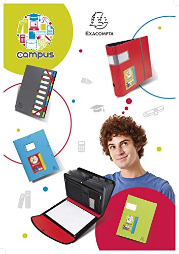 Exacompta - Ref 3812E - Campus PP Dividers - Suitable for A4and Documents, 12 Tabbed Parts, 0.3mm Rigid Polypropylene, Pre-Punched for Folders - Multi-Coloured (Pack of 2)