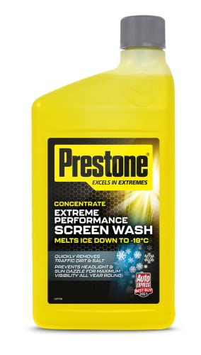 Prestone Screenwash Concentrate 1L, Screen Wash For Cars - Winter, High Performance Cleaning With Streak Free Formula, Extreme Performance Super Concentrated Screenwash Winter, Reduce Plastic, 1 Litre