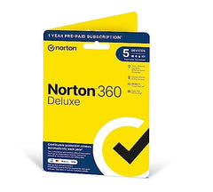 Norton 360 Deluxe 2024, Antivirus software for 5 Devices and 1-year subscription with automatic renewal, Includes Secure VPN and Password Manager, PC/Mac/iOS/Android, Activation Code by Post