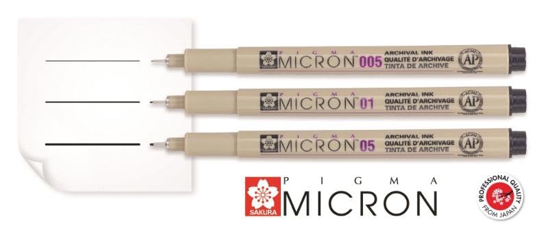 Pigma Micron 6 Fineliners, Pack of 6