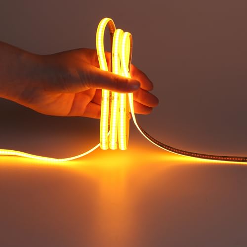 GOMING DC 5V USB COB Orange LED Strip Light USB Powered 6.6ft/2M 640LEDs Indoor Use IP20 Flexible LED Tape Lights