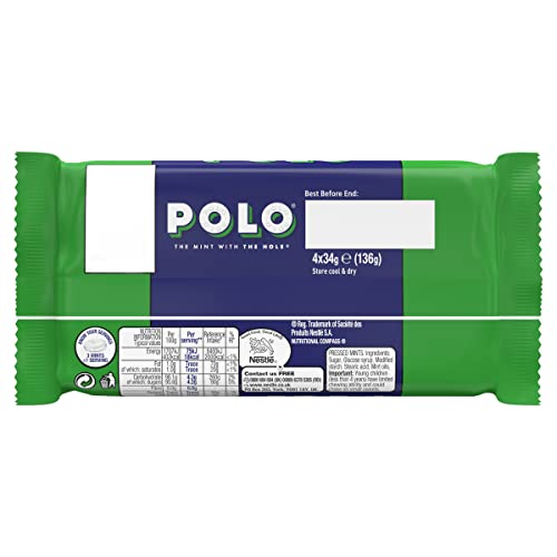 Nestlé Polo Original Mint Tube Multipack, 4 x 34g