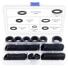 YIXISI 120 PCS Hose Washers Kit, Rubber Tap Seal Plumbing Gaskets, Seal O Ring Gasket, Shower Hose Rubber Washers, for 1/2 3/4 1 Inch Water Faucet Shower Garden Hose Connector