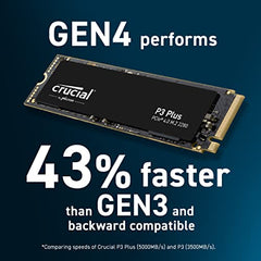 Crucial P3 Plus 500GB M.2 PCIe Gen4 NVMe Internal SSD - Up to 4700MB/s - CT500P3PSSD8