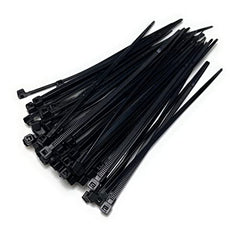 Black Plastic Cable Ties, Zip Ties wrap 4.8mmx200m, 50 Pieces