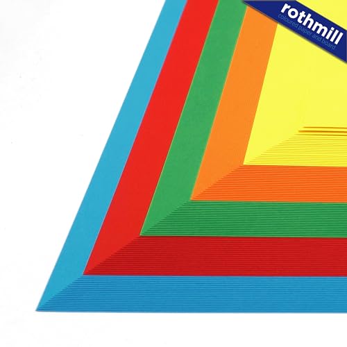 Rothmill Card, 175gsm (230 microns), A4 (210x297mm), 100 Sheets, 5 Bright Colours