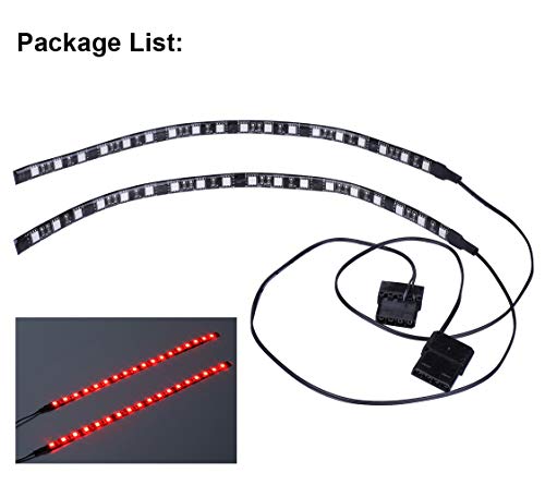 Ubanner LED Light Strip Computer Lighting RED, Magnetic, Molex Connector, 2pcs LED Strip for PC Case Lighting Kits red