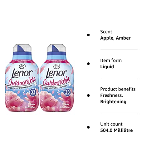 Outdoorable Ultra Concentrated Fabric Conditioner Pink Blossom, Twin Pack, 2 x 33 Washes, 2 x 462ml