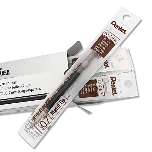 Pentel LR7-C Refill Ink for EnerGel Pentel BL57/77/107/108/407 brown