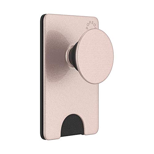 PopSockets PopWalletand with Integrated Swappable PopTop for Smartphones and Tablets - Shimmer Rose Gold