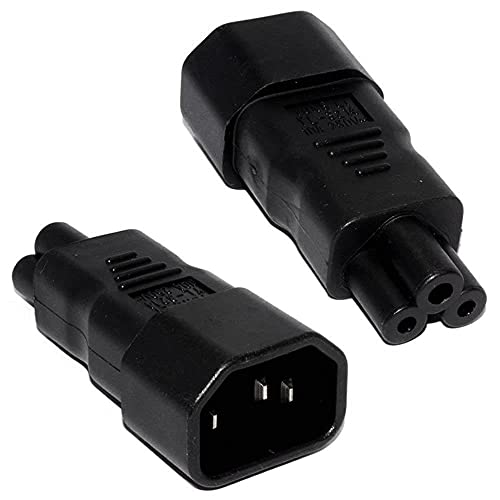 IEC 320 Adapter 3 Poles Socket C14 to Cloverleaf Plug Micky C5 Straight Extension Power Adapter