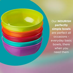 Vital Baby Nourish Perfectly Simple Bowls - 7oz/ 200ml. Baby Weaning and Feeding Bowls - Bright Colours - BPA, Phthalate, Latex-Free - Durable - Ideal for Toddlers – Microwave/Dishwasher Safe - 5pk