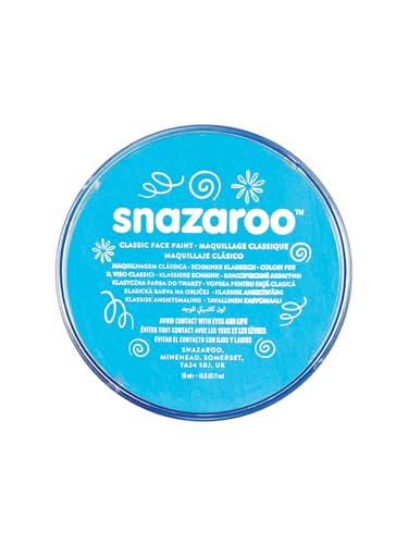 Snazaroo Turquoise Make-Up (18 ml) Pack of 5 - Classic Face Paint, Perfect for Parties, Cosplay, Animals Events, Carnival, Halloween, & More