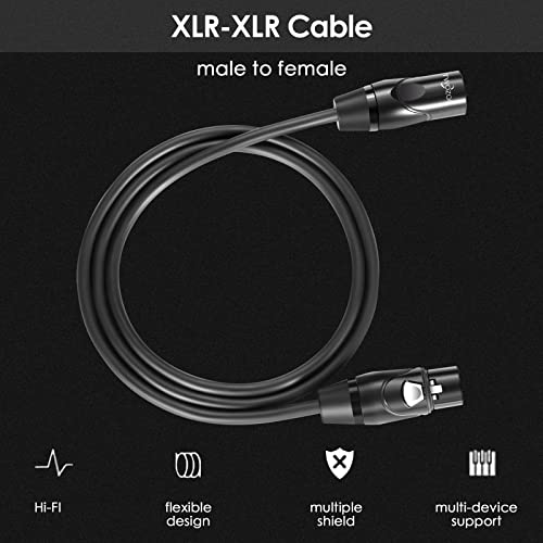 Twozoh XLR Cable 2M, XLR Male to Female Balanced 3 PIN XLR Microphone Cable (Profesional/HiFi)