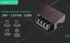 HOMELYLIFE DC 24V to DC 12V 10A 120W Step-Down Buck Converter Voltage Regulator Reducer – Stable, Efficient & Powerful Conversion for Automotive, Industrial & DIY Electronic Projects