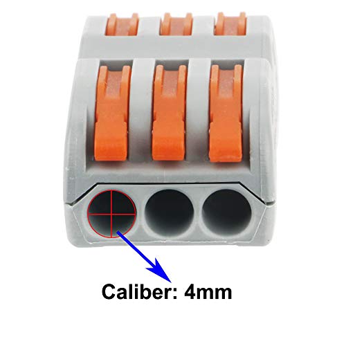 CESFONJER Lever Nut Connector, Bilateral 4-Hole / 6-Hole Pressure Bar Terminal Block, Assortment Conductors Compact Wire Connectors (SPL-2 ×7 Pcs, SPL-3 ×7 Pcs)