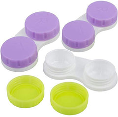 3 Pack Contact Lens Cases Holder Box Left/Right Eyes - 3 Colours