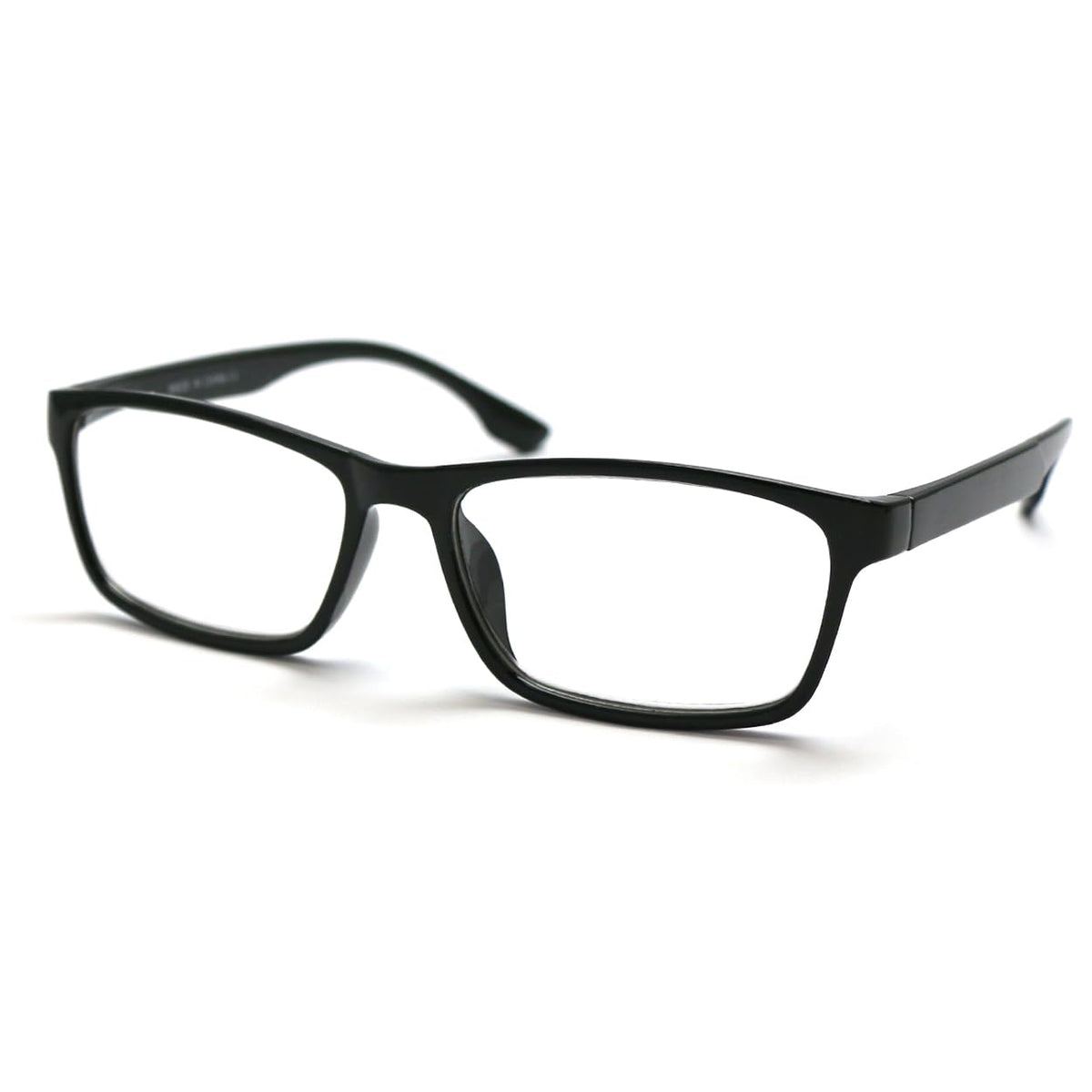 ZIZO EYEWEAR Square Plastic Plain Reading Glasses/Lightweight Frame/Simple Classic Specs R224 (1 Pair Black, 3.50 Magnification)