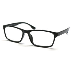 ZIZO EYEWEAR Square Plastic Plain Reading Glasses/Lightweight Frame/Simple Classic Specs R224 (1 Pair Black, 1.00 Magnification)