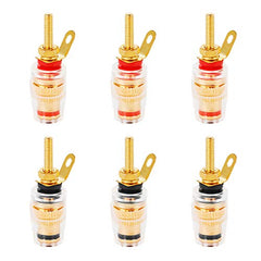 Jubaopen 6Pcs Plated Banana Plug Banana Plug Socket Speaker Terminal Binding Post Gold Plate Binding Post for Amplifier Speaker Terminal Connector