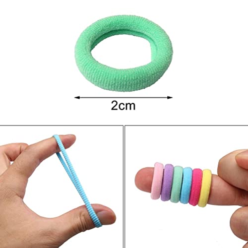 nuoshen 50 Pcs Baby Hair Ties, Assorted Colors Elastic Mini Hair Ponios Ponytail Holders Hair Accessories for Girls Kids