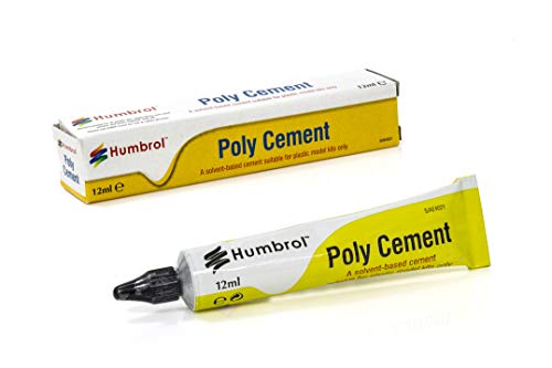 Humbrol AE4021 12ml Poly Cement Tube - Clear quick dry plastic glue for model making