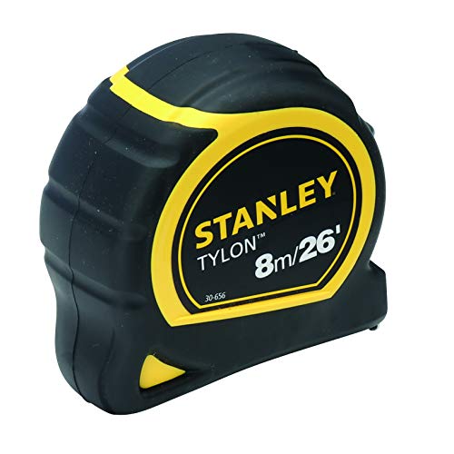 STANLEY TYLON Tape Measure 8m/25mm Wide Compact Case with Cushioned Grip Metric and Imperial System 1-30-656