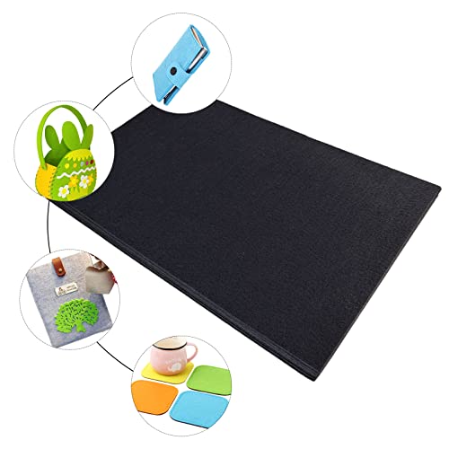 Jtnohx Stiff Felt for Crafts, 2mm Thick Colour Felt Sheets, 8 Pcs 20x30cm Craft Felt Fabric for Sewing & DIY Projects (Black)