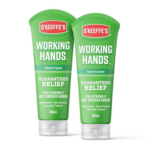 O'Keeffe's Working Hands, 80ml Tubes (2 Pack) - Hand Cream for Extremely Dry, Cracked Hands   Instantly Boosts Moisture Levels, Creates a Protective Layer & Prevents Moisture Loss