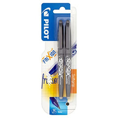 Pilot Frixion 0.7mm Rollerball Black Pen, Pack of 2