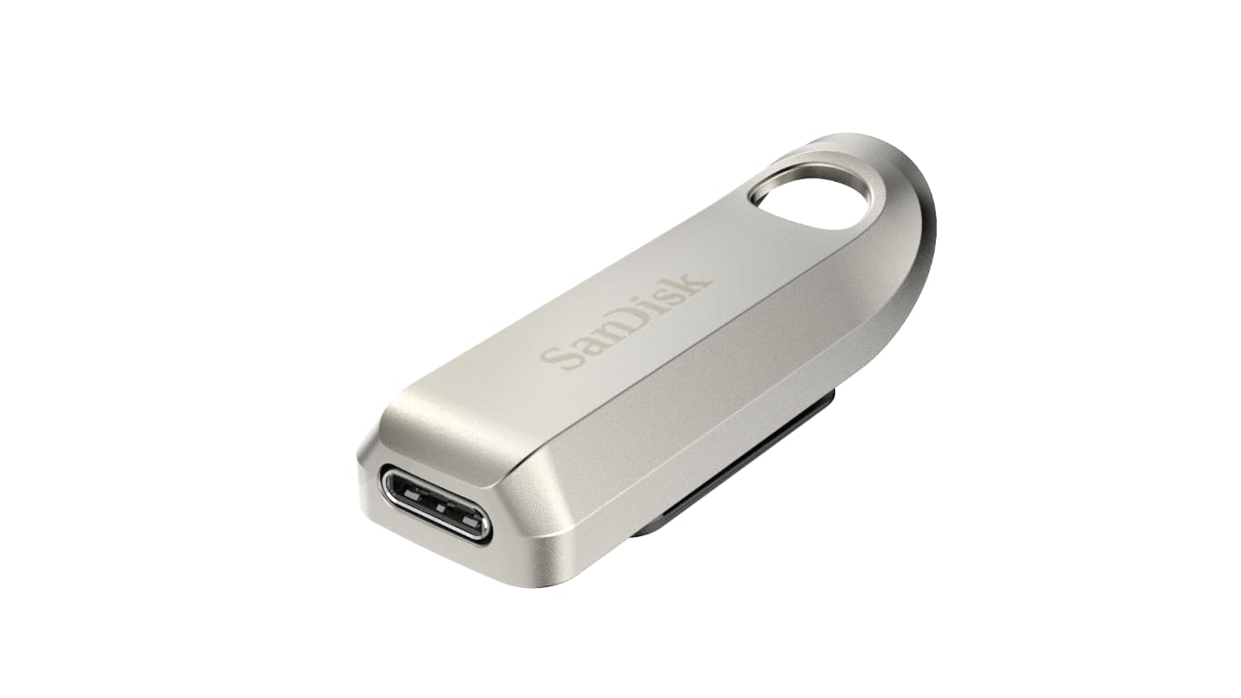 SanDisk 256GB Ultra Luxe USB Type-C Flash Drive, USB 3.2 Gen 1 Performance with a premium metal design, up to 400 MB/s, Silver