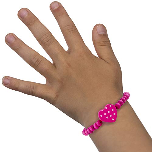 Stands Out, Supplying Outstanding Gifts 12 Wooden Beaded Friendship Bracelets for Girls - Party Bag Fillers for Kids Party - Christmas Birthday Party Favours - Stocking Filler