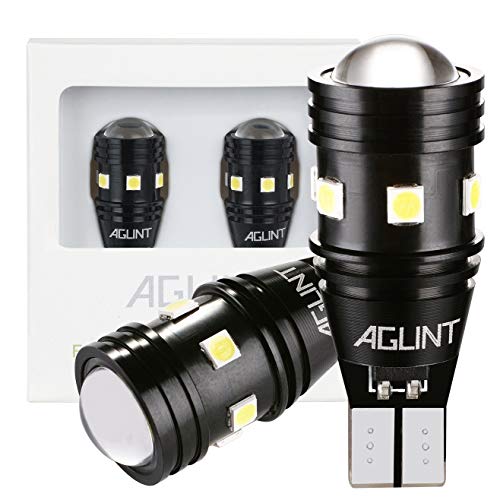 AGLINT W16W LED Bulbs CANBUS Error Free Extremely Bright 3030 10SMD T15 921 912 955 for Car Reverse Light Backup Parking Lights 12V 24V 6500K Xenon White Pack of 2