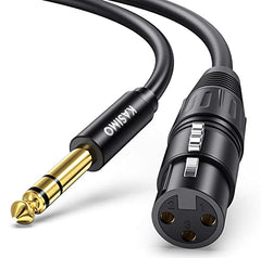 KASIMO 2M XLR Female to 6.35mm (1/4 inch) TRS Stereo Jack Lead Balanced Signal Interconnect Cable, XLR Female to Quarter inch Patch Cable for Microphones, Mixer, Audio Sound Consoles, Power Amplifier