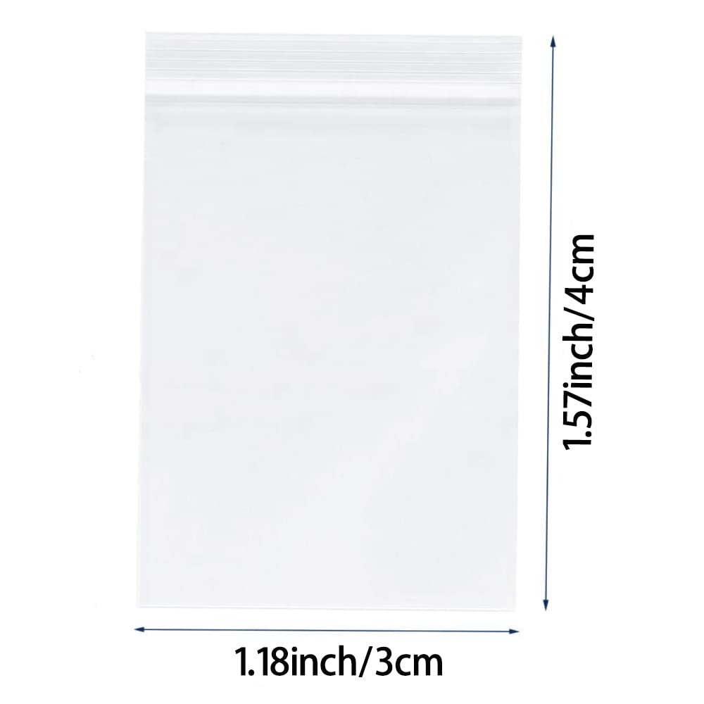 3x4cm 100 Grip Seal Bags, Small Clear Plastic Bags, Resealable Storage Pouches, Poly Zip Lock Bags, Perfect for Kitchen Storage, Jewellery, Diamond Painting, Small Cookies and Sweets