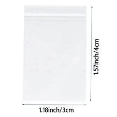 3x4cm 100 Grip Seal Bags, Small Clear Plastic Bags, Resealable Storage Pouches, Poly Zip Lock Bags, Perfect for Kitchen Storage, Jewellery, Diamond Painting, Small Cookies and Sweets