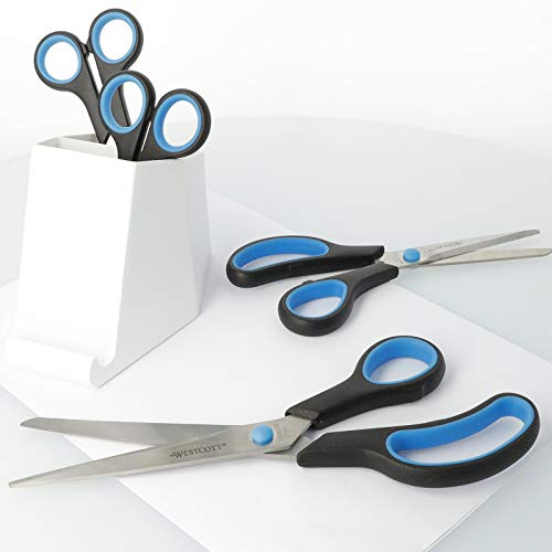 Westcott 10 inch Easy Grip Soft Grip Scissor - Black/Blue